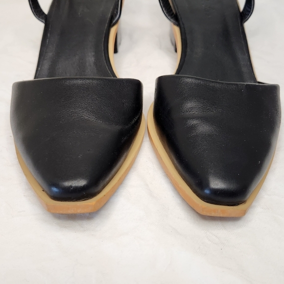 Black Leather Slingback Mules - Picture 8 of 16